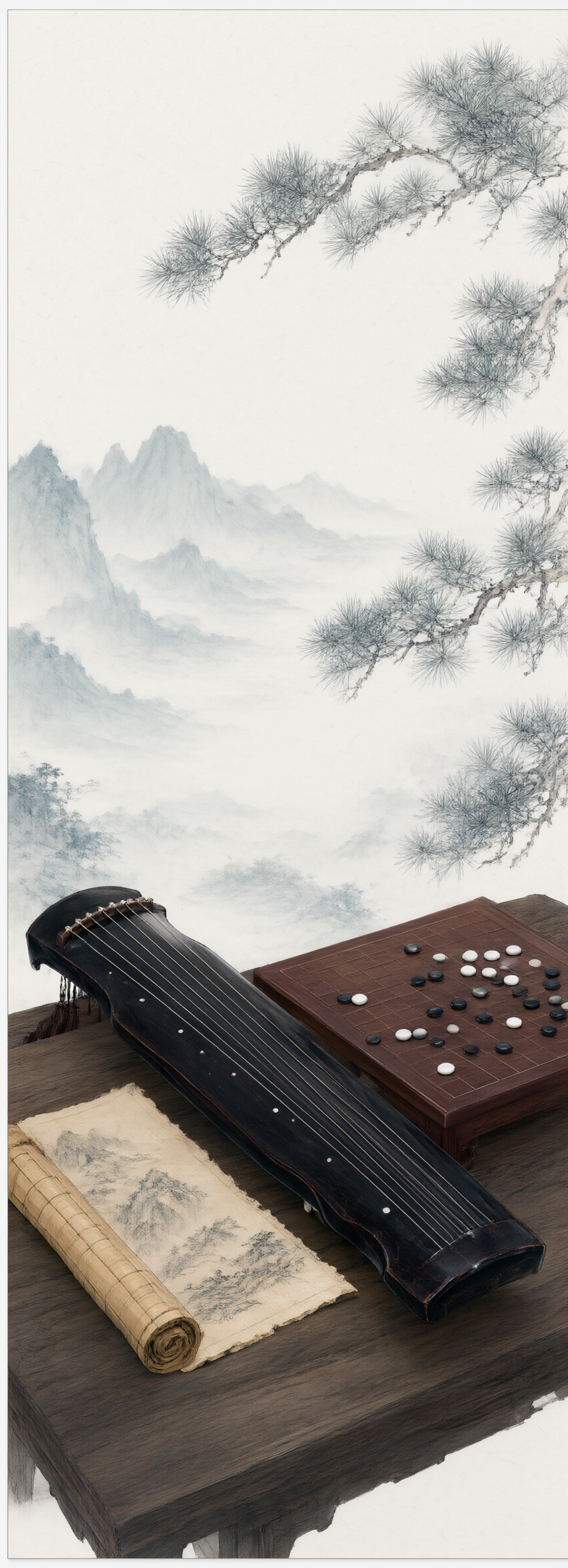 上联：琴棋书画，雅韵流芳传古意